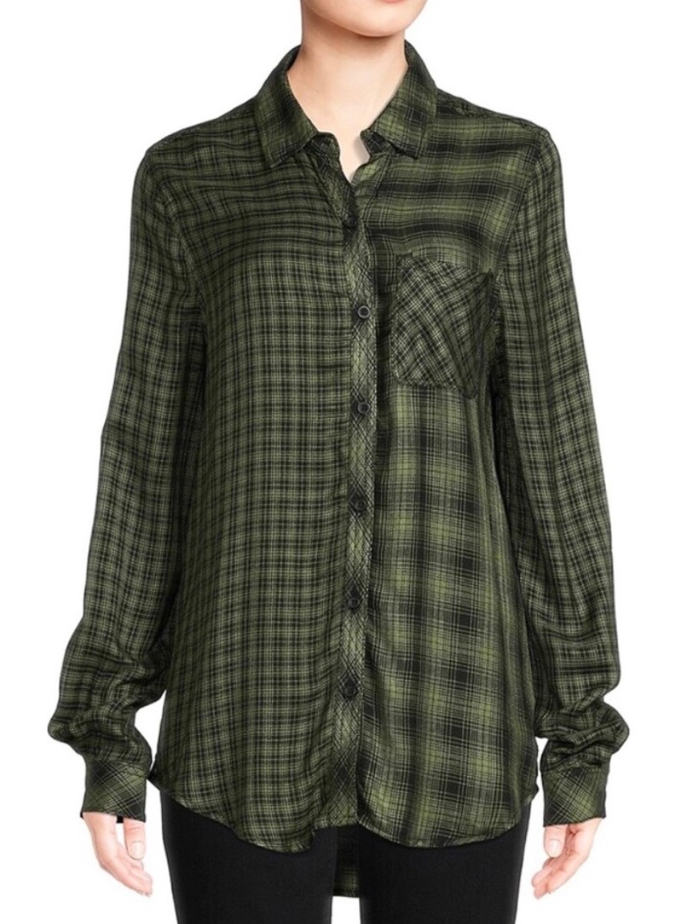 👗Casa Cabana Brynn pine meadow Green Plaid Button-Up Shirt